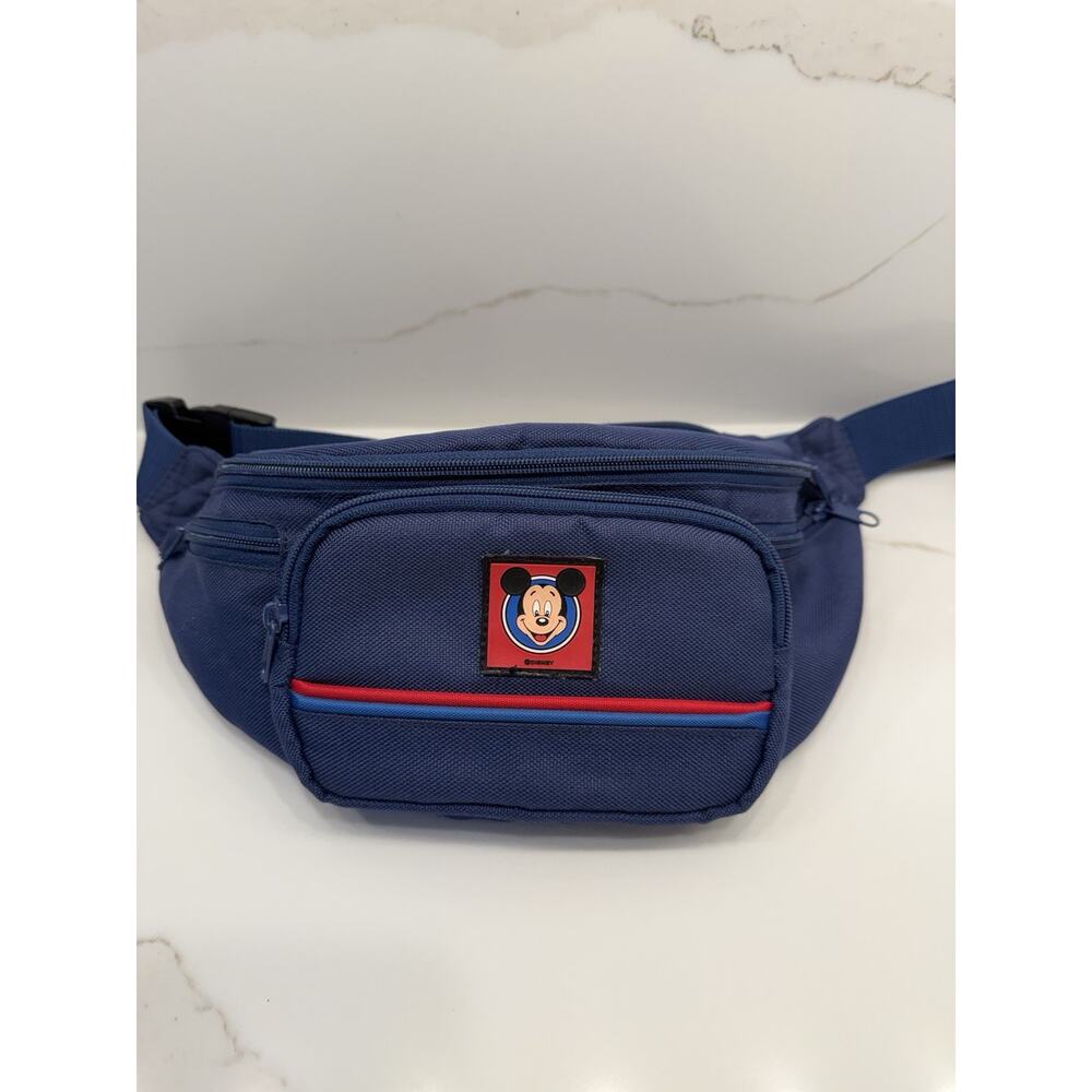 Disney Mickey Mouse Fanny Pack Blue Waist Bag Vintage Style Belt Bag Travel